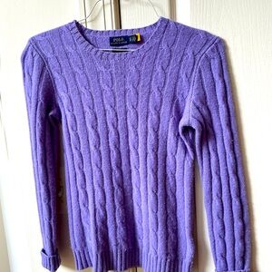 POLO RALPH LAUREN PURPLE LAVENDER CASHMERE SWEATER